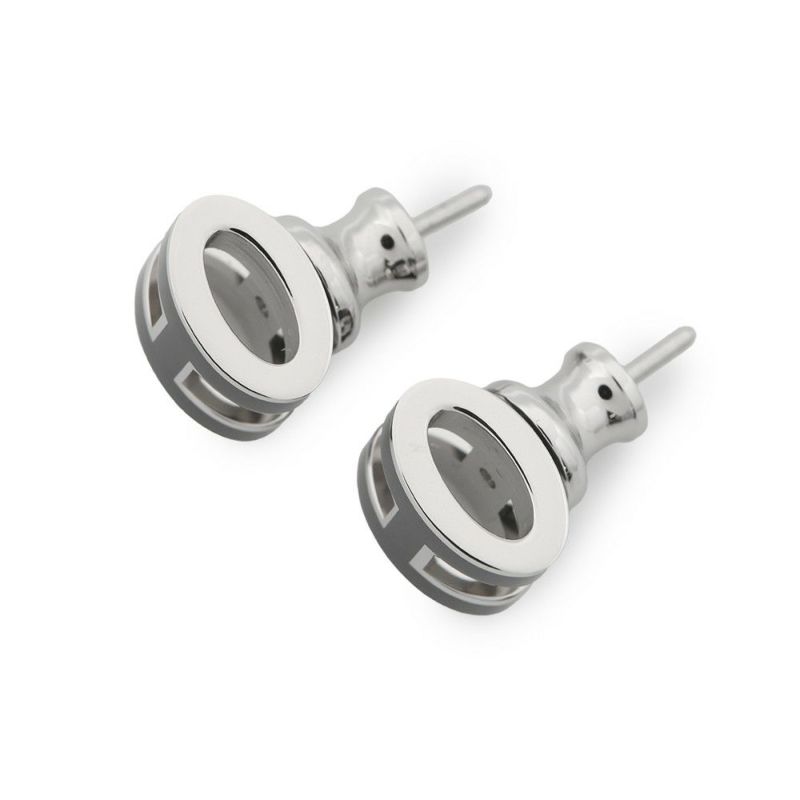 エルメス ピアス ミニ・ポップアッシュ ブラック/シルバー金具 Hモチーフ HERMES Pop H ポップH 黒