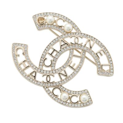 シャネル❤︎ブローチ CHANEL シャネル ブローチ メタル、ストラス&コスチュームパール