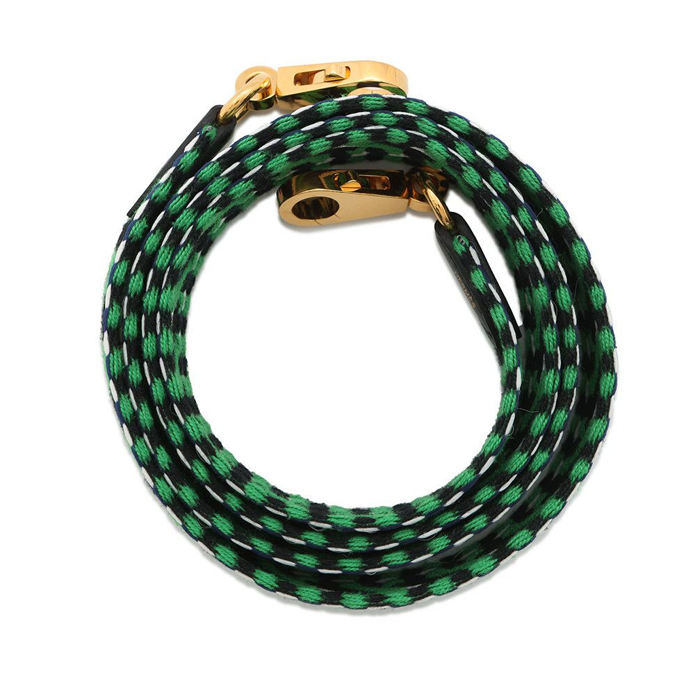 エルメス ショルダーストラップ バンドリエール サングル アレグロ ブラック/バンブー/ホワイト/ブルーインディゴ/シルバー金具 Y刻印