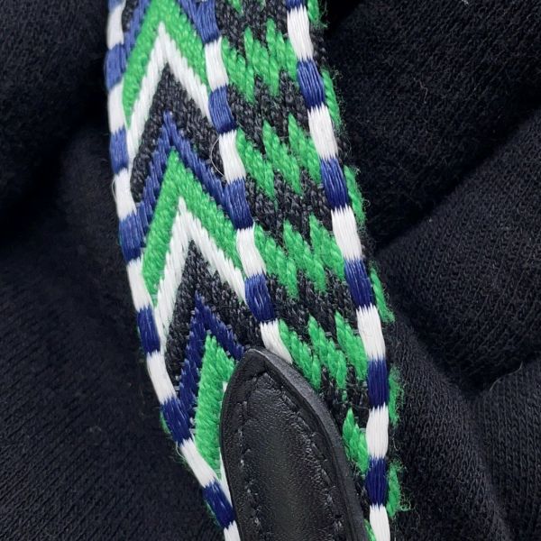 エルメス ショルダーストラップ バンドリエール サングル アレグロ ブラック/バンブー/ホワイト/ブルーインディゴ/シルバー金具 Y刻印