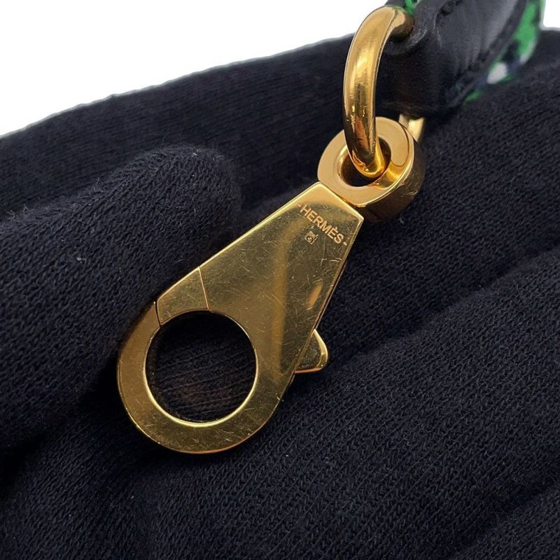 エルメス ショルダーストラップ バンドリエール サングル アレグロ ブラック/バンブー/ホワイト/ブルーインディゴ/シルバー金具 Y刻印