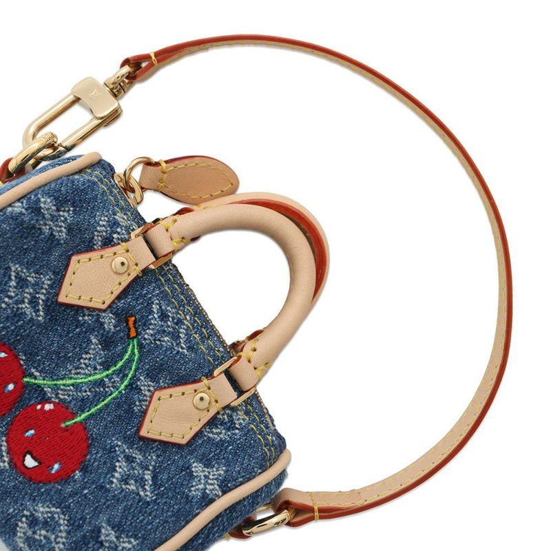 ルイヴィトン バッグチャーム LV × TM マイクロ スピーディ モノグラム デニム・チェリー M02535 村上隆 キーホルダー