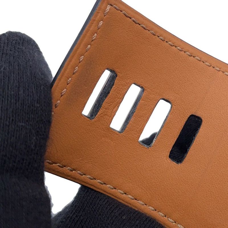 エルメス ブレスレット コリエドシアン ブラック/シルバー金具 ボックスカーフ A刻印 サイズS HERMES 黒