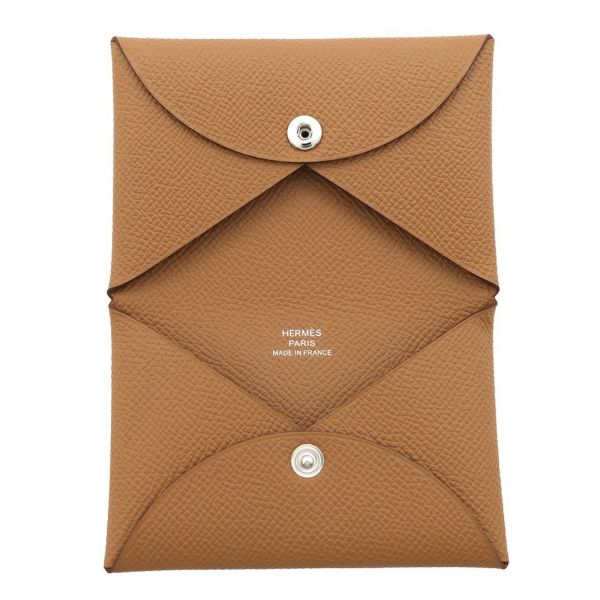エルメス カードケース カルヴィ ゴールド エプソン W刻印 HERMES 名刺入れ