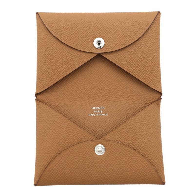 エルメス カードケース カルヴィ ゴールド エプソン W刻印 HERMES 名刺入れ