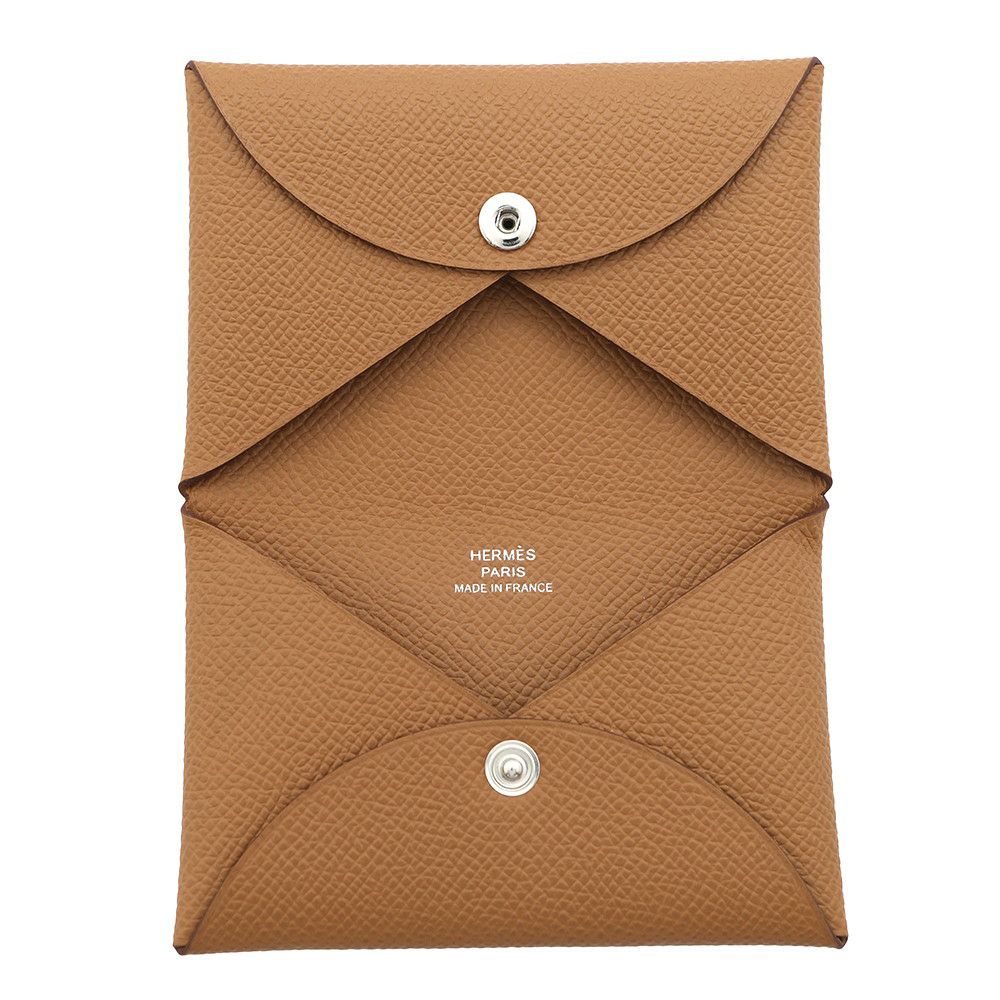 エルメス カードケース カルヴィ ゴールド エプソン W刻印 HERMES 名刺入れ