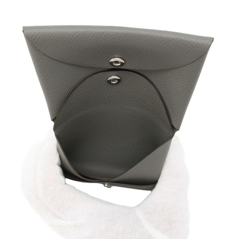 エルメス コインケース カルヴィ デュオ グリメイヤー/シルバー金具 エプソン K刻印 HERMES 財布