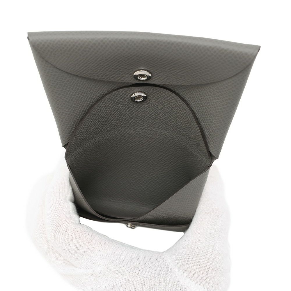 エルメス コインケース カルヴィ デュオ グリメイヤー/シルバー金具 エプソン K刻印 HERMES 財布