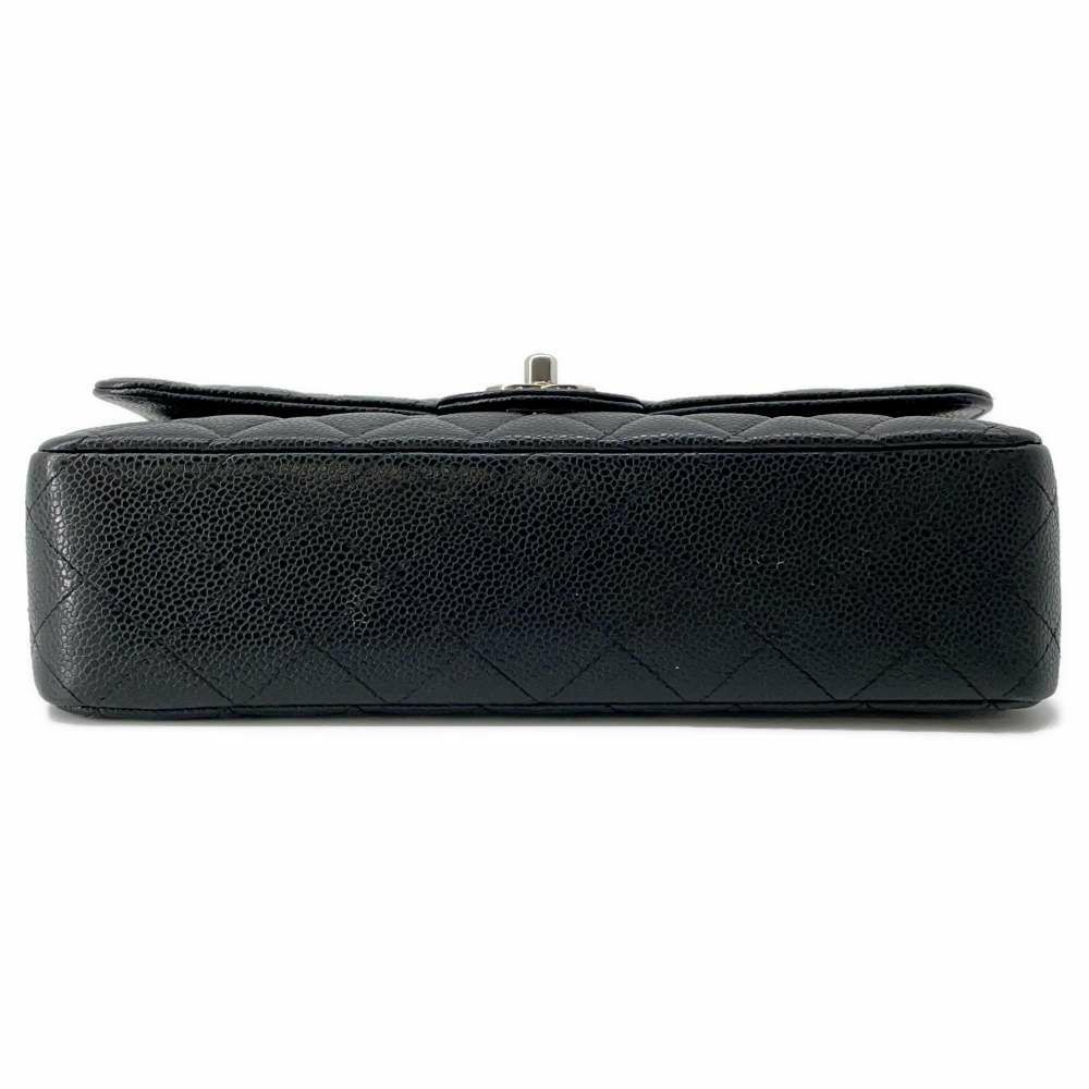 シャネル チェーンショルダーバッグ マトラッセ25 ココマーク キャビアスキン ダブルチェーン A01112 黒