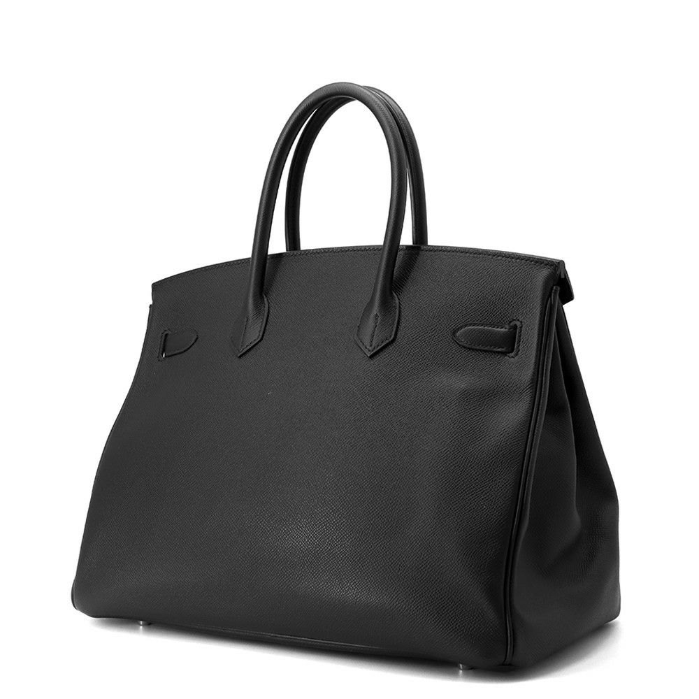 エルメス バーキン35 ブラック/シルバー金具 エプソン T刻印 HERMES Birkin ハンドバッグ 黒