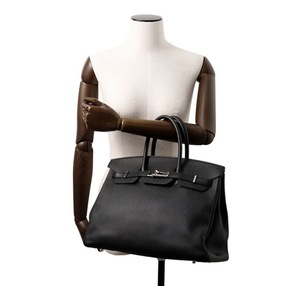 エルメス バーキン35 ブラック/シルバー金具 エプソン T刻印 HERMES Birkin ハンドバッグ 黒