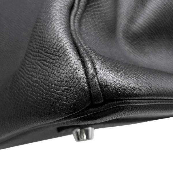 エルメス バーキン35 ブラック/シルバー金具 エプソン T刻印 HERMES Birkin ハンドバッグ 黒