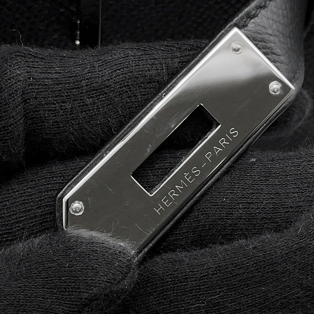 エルメス バーキン35 ブラック/シルバー金具 エプソン T刻印 HERMES Birkin ハンドバッグ 黒