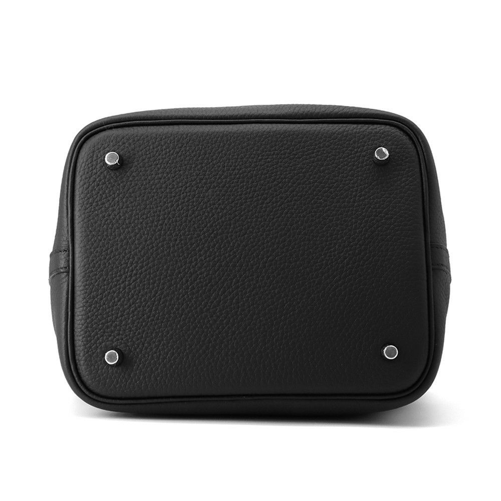 エルメス ハンドバッグ ピコタンロックMM ブラック/シルバー金具 トリヨンクレマンス K刻印 黒