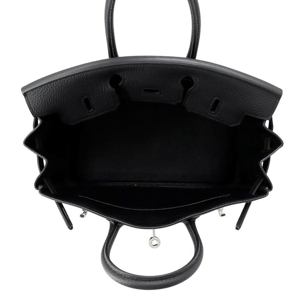 エルメス バーキン25 ブラック/シルバー金具 トゴ Y刻印 HERMES Birkin ハンドバッグ 黒