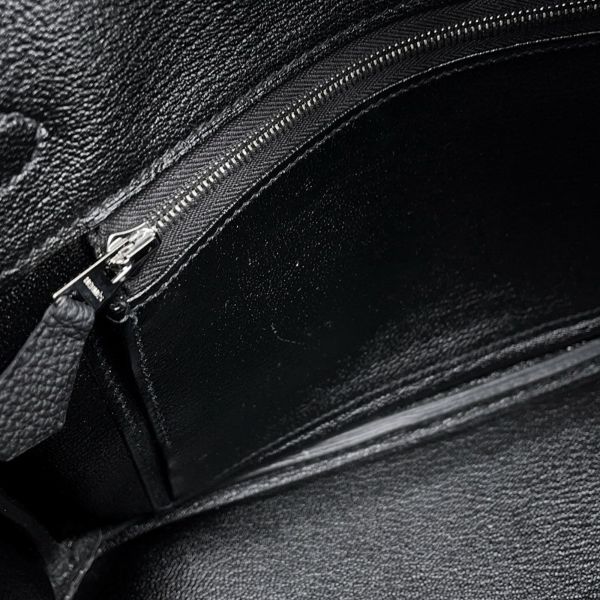 エルメス バーキン25 ブラック/シルバー金具 トゴ Y刻印 HERMES Birkin ハンドバッグ 黒