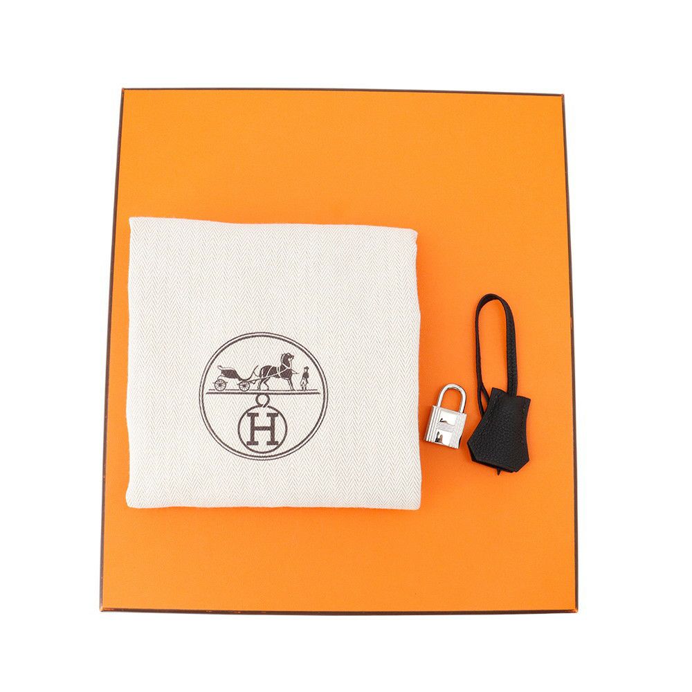 エルメス バーキン25 ブラック/シルバー金具 トゴ Y刻印 HERMES Birkin ハンドバッグ 黒