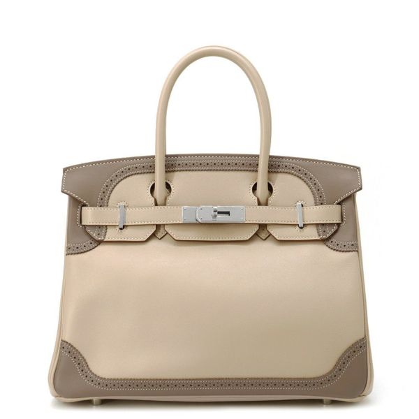 エルメス バーキン30 ギリーズ アルジル/エトゥープ/シルバー金具 スイフト □P刻印 HERMES Birkin ハンドバッグ