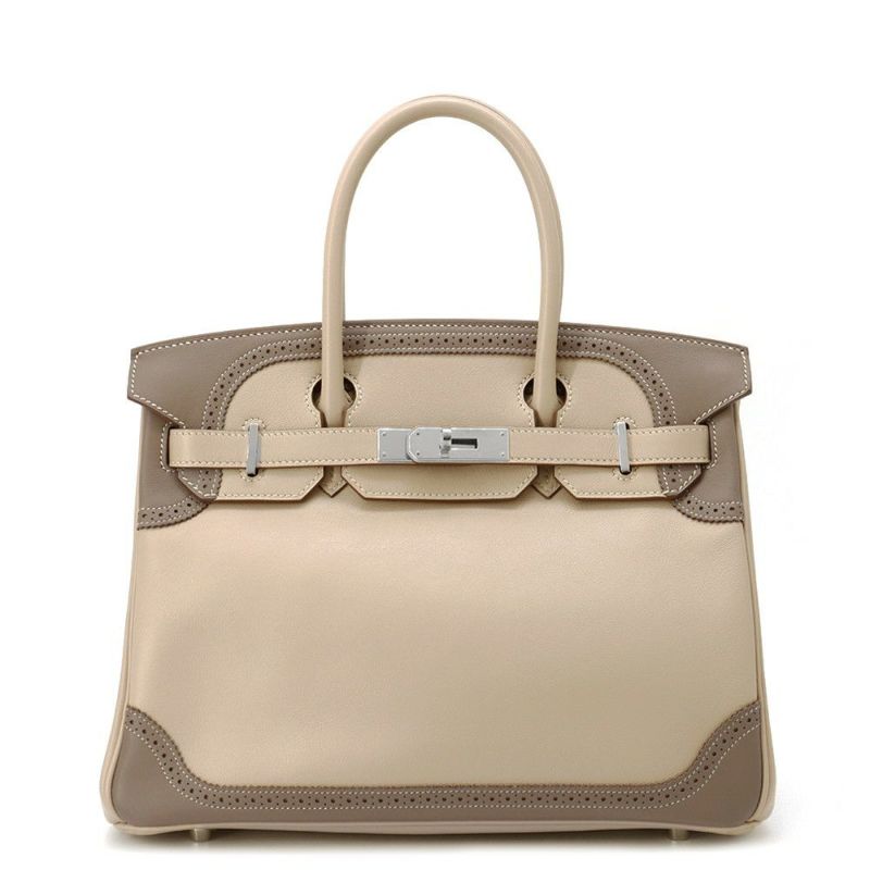 エルメス バーキン30 ギリーズ アルジル/エトゥープ/シルバー金具 スイフト □P刻印 HERMES Birkin ハンドバッグ