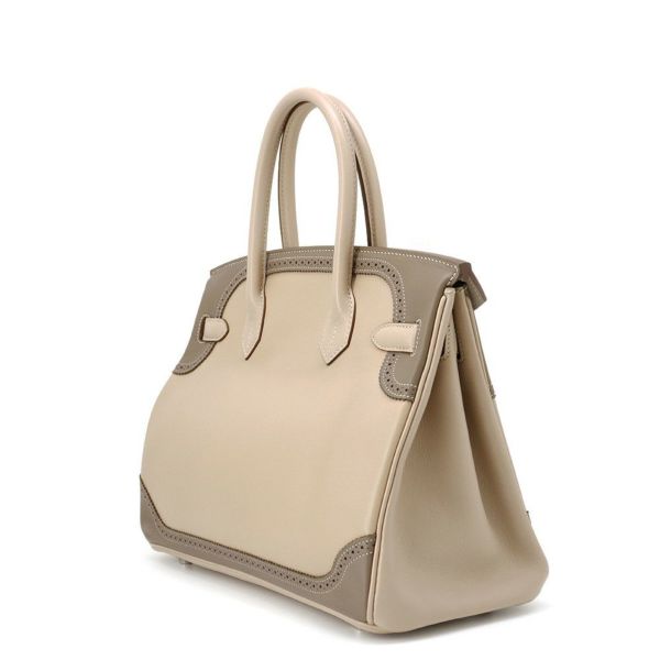 エルメス バーキン30 ギリーズ アルジル/エトゥープ/シルバー金具 スイフト □P刻印 HERMES Birkin ハンドバッグ