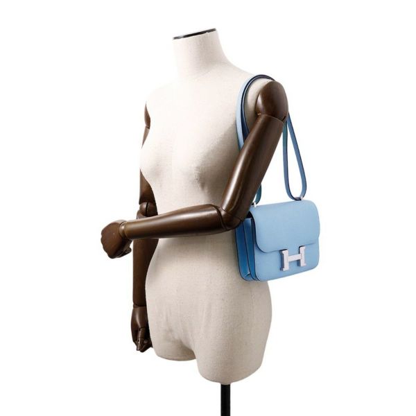 エルメス ミニ コンスタンス3 ミロワール セレステ/ラッカー金具 エプソン B刻印 HERMES バッグ