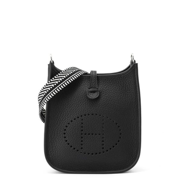 エルメス エブリンTPM アマゾン サングル ジグザグ ブラック/ホワイト/シルバー金具 トリヨンクレマンス K刻印 黒 白