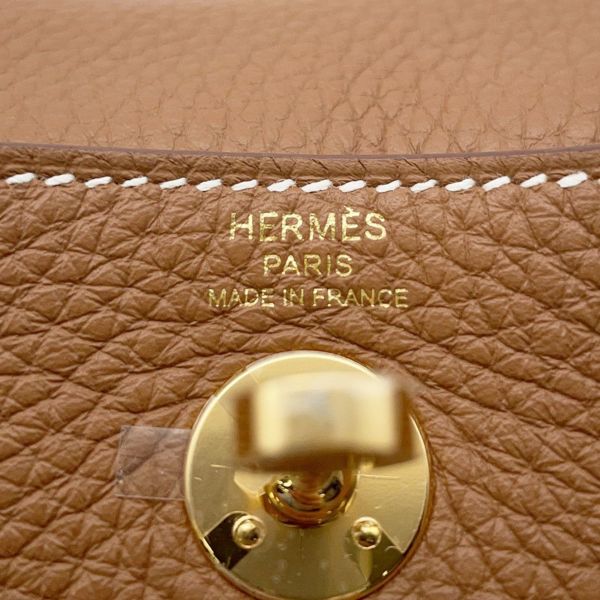 エルメス ハンドバッグ リンディ ミニ ゴールド/ゴールド金具 トリヨンクレマンス K刻印 2wayショルダー