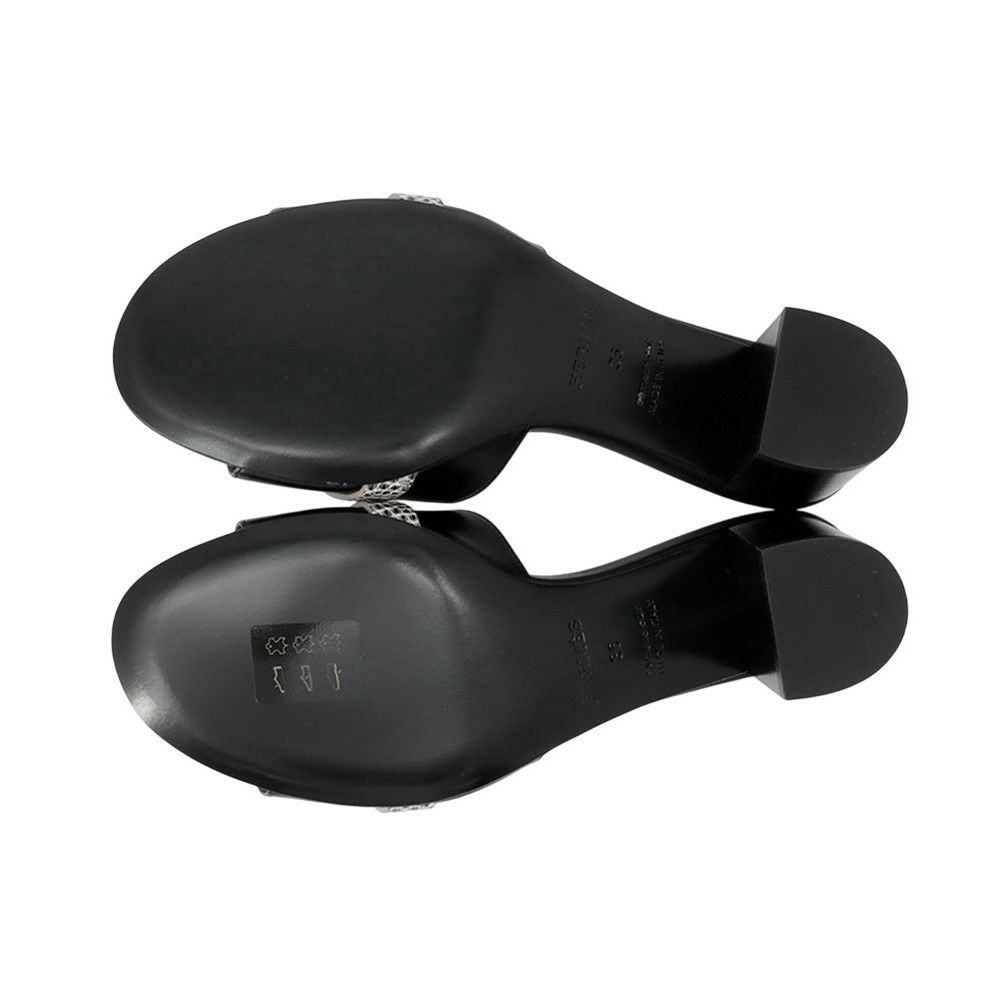 エルメス サンダル ジジ 50 カーフレザー リザードナチュラ レディースサイズ36 HERMES 靴 黒