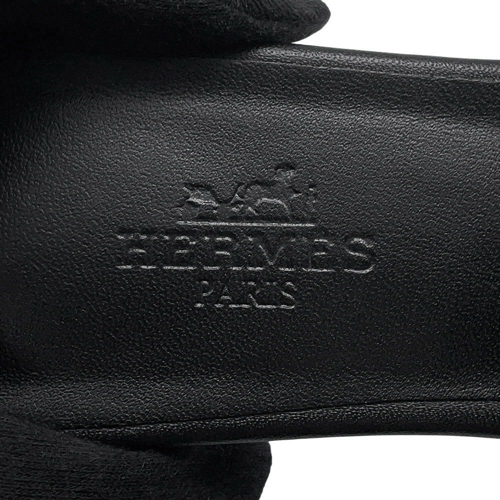 エルメス サンダル ジジ 50 カーフレザー リザードナチュラ レディースサイズ36 HERMES 靴 黒