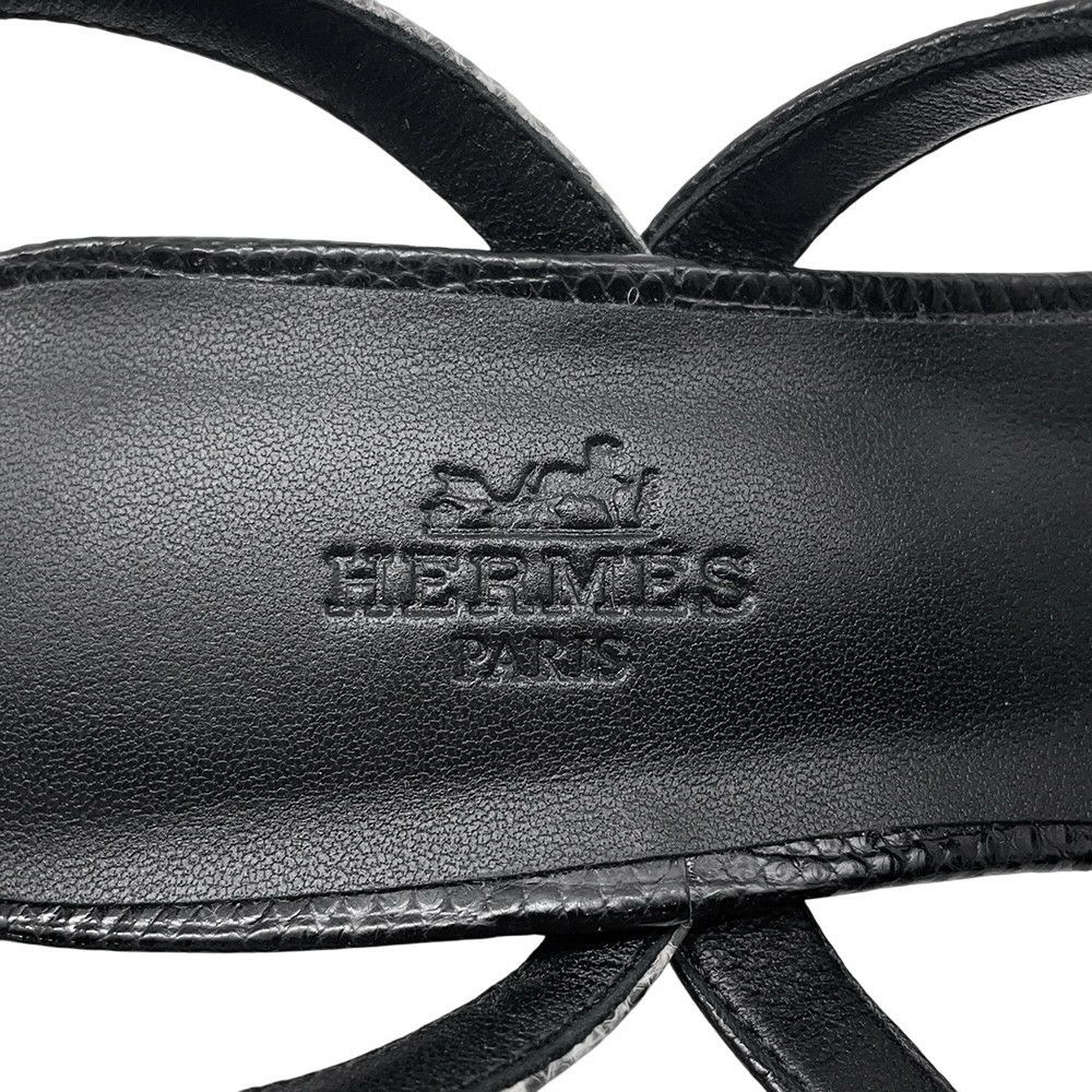 エルメス ミュール グラムール リザード レディースサイズ36 HERMES 靴 サンダル 黒