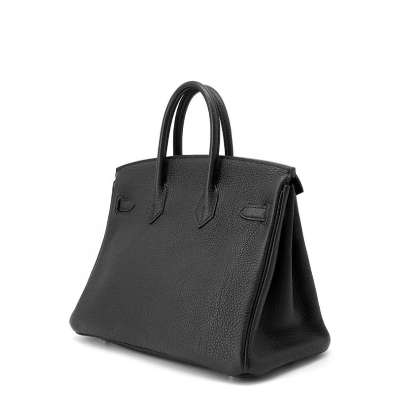 エルメス バーキン25 ブラック/シルバー金具 トゴ Y刻印 HERMES Birkin ハンドバッグ 黒