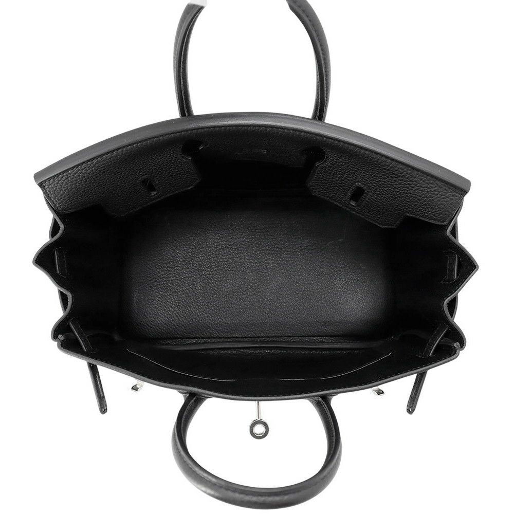 エルメス バーキン25 ブラック/シルバー金具 トゴ Y刻印 HERMES Birkin ハンドバッグ 黒