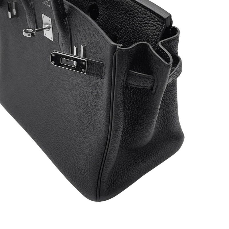 エルメス バーキン25 ブラック/シルバー金具 トゴ Y刻印 HERMES Birkin ハンドバッグ 黒