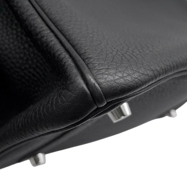 エルメス バーキン25 ブラック/シルバー金具 トゴ Y刻印 HERMES Birkin ハンドバッグ 黒