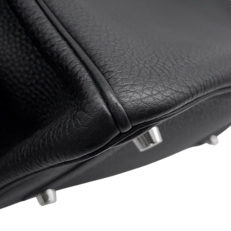エルメス バーキン25 ブラック/シルバー金具 トゴ Y刻印 HERMES Birkin ハンドバッグ 黒