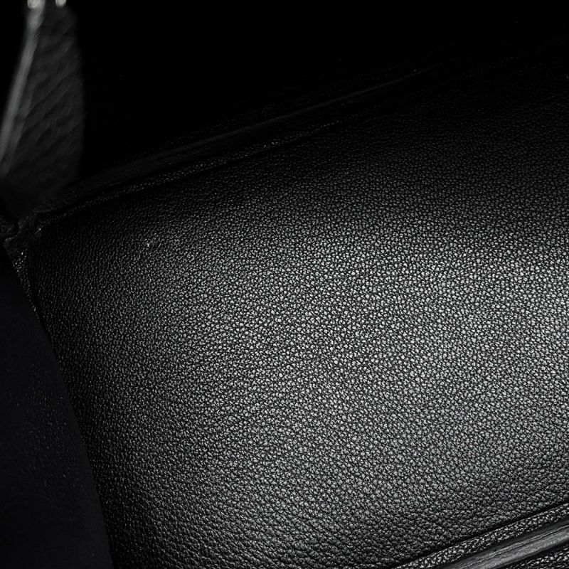 エルメス バーキン25 ブラック/シルバー金具 トゴ Y刻印 HERMES Birkin ハンドバッグ 黒
