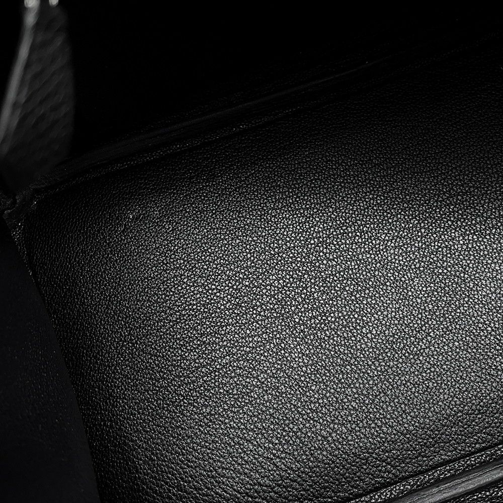 エルメス バーキン25 ブラック/シルバー金具 トゴ Y刻印 HERMES Birkin ハンドバッグ 黒