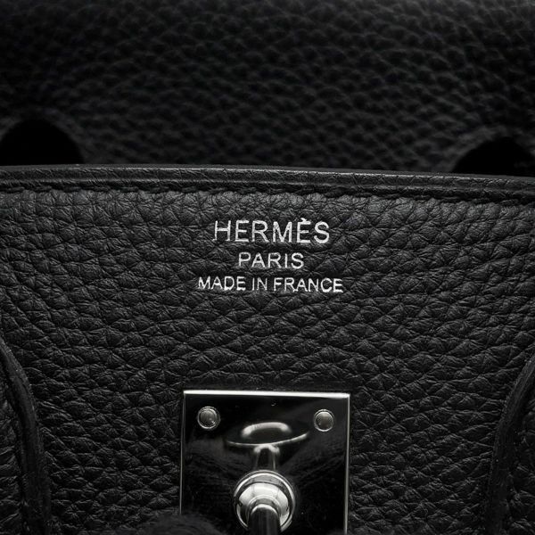 エルメス バーキン25 ブラック/シルバー金具 トゴ Y刻印 HERMES Birkin ハンドバッグ 黒