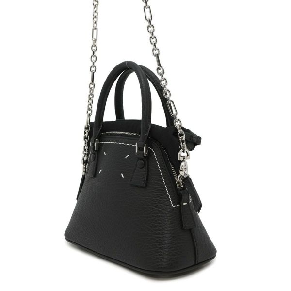 メゾンマルジェラ ハンドバッグ 5AC マイクロ カーフレザー/コットン S56WG0081 2way 黒