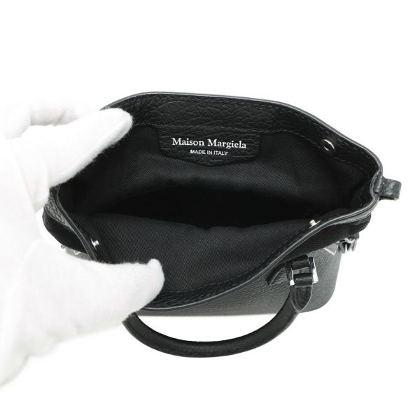 メゾンマルジェラ ハンドバッグ 5AC マイクロ カーフレザー/コットン S56WG0081 2way 黒