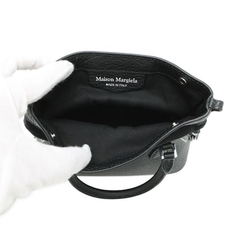 メゾンマルジェラ ハンドバッグ 5AC マイクロ カーフレザー/コットン S56WG0081 2way 黒