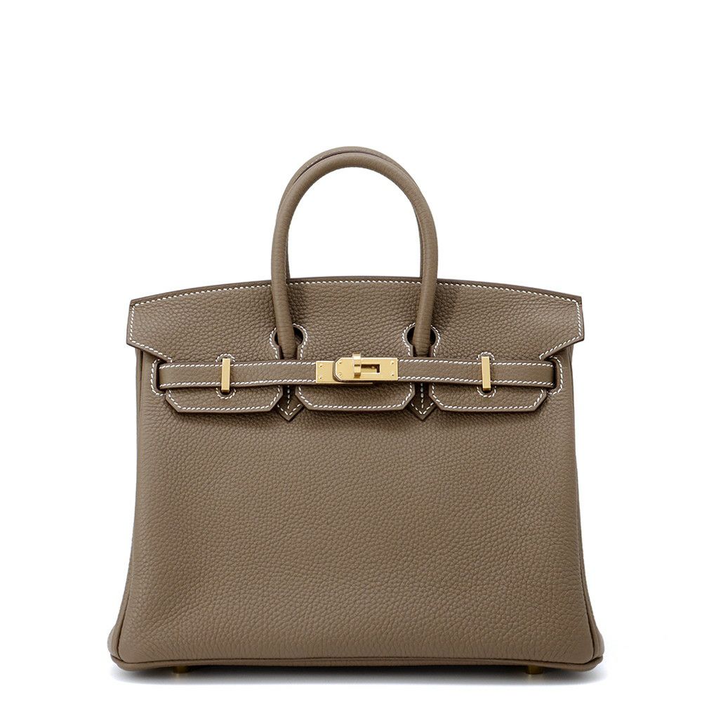 エルメス バーキン25 エトゥープ/ゴールド金具 トゴ D刻印 HERMES Birkin ハンドバッグ