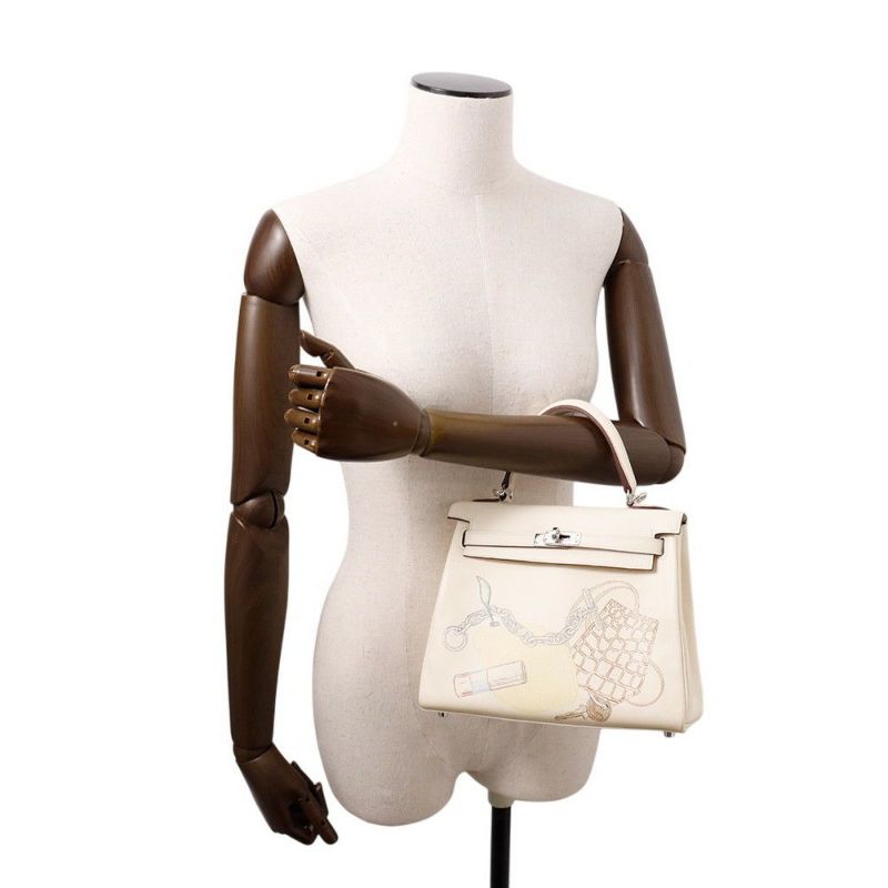 エルメス ハンドバッグ ケリー25 内縫い IN AND OUT ナタ/シルバー金具 スイフト Z刻印 HERMES Kelly 2wayバッグ