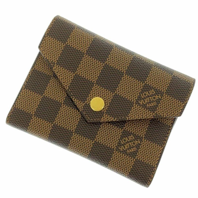 ルイヴィトン 財布 ダミエ・エベヌ ポルトフォイユ・ヴィクトリーヌ N41659 LOUIS VUITTON ヴィトン 三つ折り財布