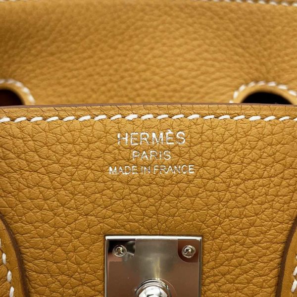 エルメス バーキン25 ナチュラルサブレ/シルバー金具 トゴ W刻印 HERMES Birkin ハンドバッグ