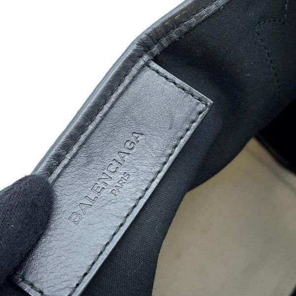 バレンシアガ トートバッグ ネイビーカバス S ポーチ付 339933 BALENCIAGA スモールサイズ カバ 黒 白