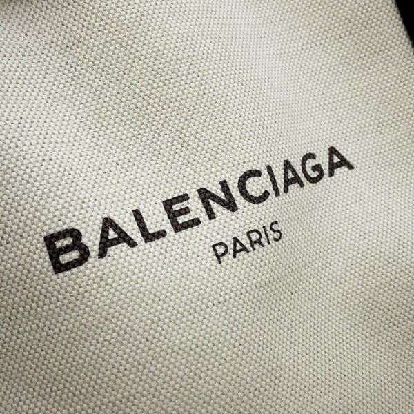 バレンシアガ トートバッグ ネイビーカバス S ポーチ付 339933 BALENCIAGA スモールサイズ カバ 黒 白