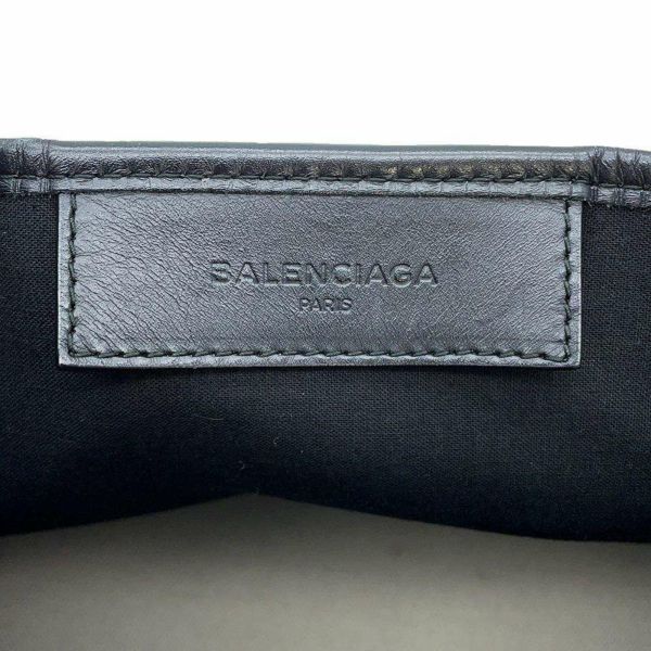 バレンシアガ トートバッグ ネイビーカバス S ポーチ付 339933 BALENCIAGA スモールサイズ カバ 黒 白