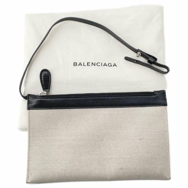 バレンシアガ トートバッグ ネイビーカバス S ポーチ付 339933 BALENCIAGA スモールサイズ カバ 黒 白