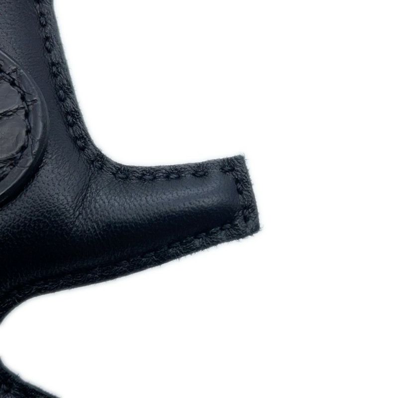 エルメス バッグチャーム ロデオPM ペガサス タッチ ブラック ラムスキン/アリゲーターマット Z刻印 HERMES 黒 ソーブラック